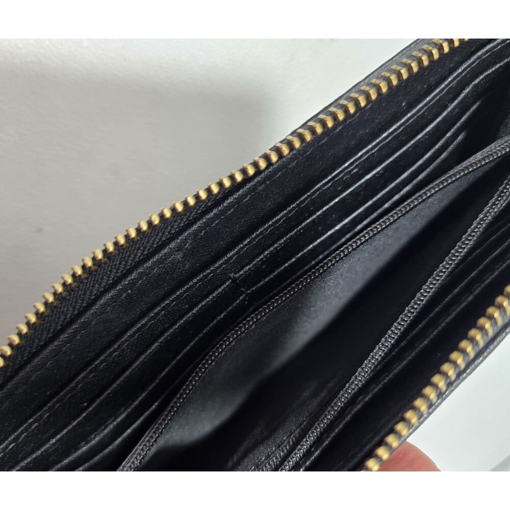 Fossil Beautiful Black Leather Crossbody Bag Purse with Matching Wristlet/Wallet - Picture 12 of 16